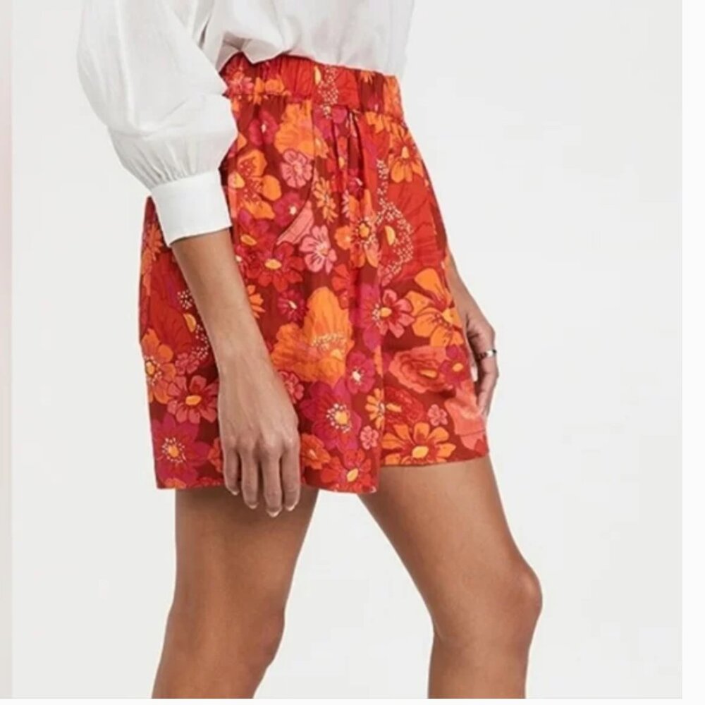 Free People Palo Duro Floral High Waist Shorts Size S